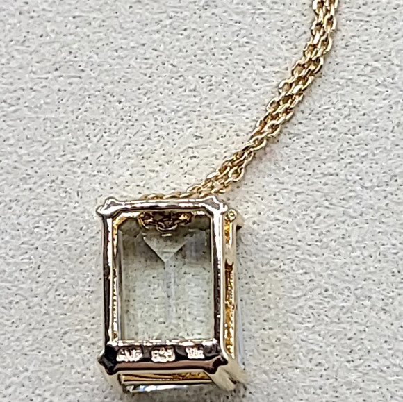 14k Gold-Plated Sterling Silver Necklace & Earrings Set / Prasiolite - Picture 6 of 7